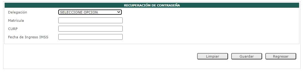 recuperación contraseña tarjetón imss